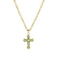 thumbnail image 1 of NICKSUN 18K Gold Plated Stainless Steel Cross Pendant Necklace, Square Cubic Zirconia Figaro Chain Choker Clavicle Necklaces for Women Religious Jewelry Gift, 1 of 6
