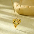 thumbnail image 1 of NICKSUN 18K Gold Plated Stainless Steel Hammered Pendant Necklace, Multicolor Cubic Zirconia Irregular Heart Round Rectangle Charms Dainty Clavicle Necklaces for Women Minimalist Jewelry, 1 of 4