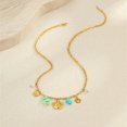 thumbnail image 1 of NICKSUN 18K Gold Plated Stainless Steel Ocean Beach Charm Necklace, Dopamine Colorful Enamel Starfish Seashell Daisy Pendant Necklace, Summer Vacation Boho Coastal Clavicle Jewelry for Women, 1 of 4