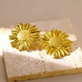 thumbnail image 1 of NICKSUN 18K Gold Plated Statement Earrings For Women Geometric Texture Vintage Flowers Earring Large Stud Earrings Hypoallergenic Stud, 1 of 10