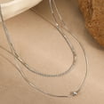 thumbnail image 1 of NICKSUN 18K Gold / Silver Plated Double Layer Necklace - Stainless Steel Herringbone & CZ Tennis Chain, Tarnish-Free Minimalist Stackable Choker for Women, 1 of 4