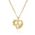 thumbnail image 1 of NICKSUN 26 Letters Heart & Flower Pendant Necklace for Women, Stainless Steel Gold - Tone Personalized Jewelry, 1 of 31
