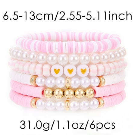 NICKSUN 7Pcs Bohemian Beaded Bracelets for Women, Boho Stretch Bracelet Set Charm Bracelets Handmade Jewelry Gifts
