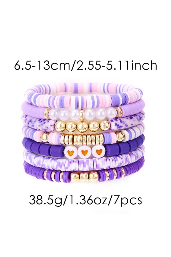 7Pcs Bohemian Beaded Bracelets for Women, Boho Stretch Bracelet Set Charm Bracelets Handmade Jewelry Gifts