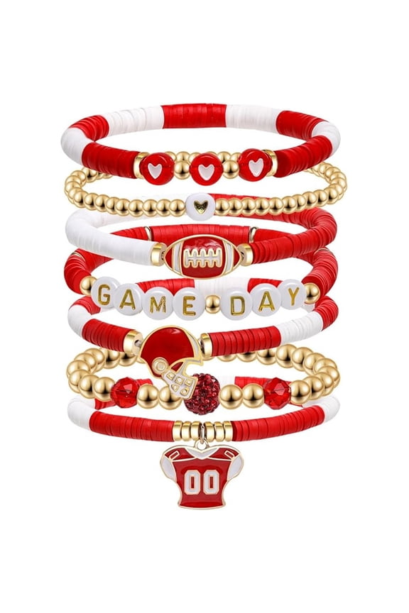Baseball Bracelets for Women Stackable Game Day Heishi Bracelets Preppy Friendship Sports Bracelet Softball Baseball Jewelry Accessories Party Favors Gifts