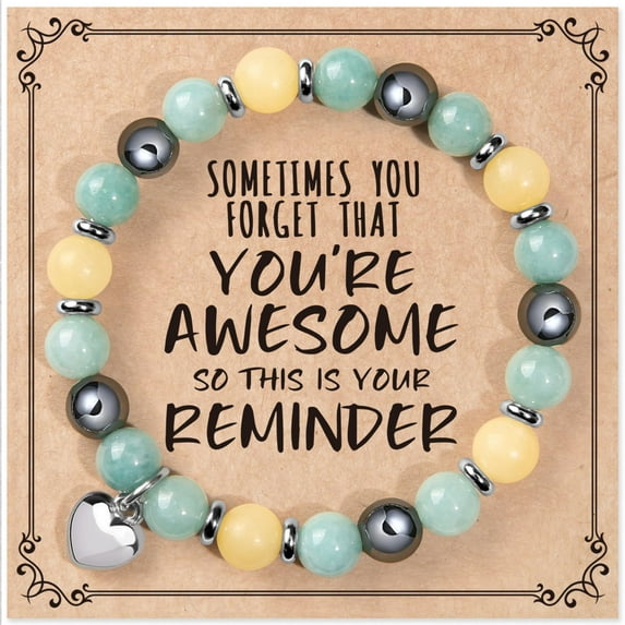 NICKSUN Beaded Bracelets for Women, Inspirational Heart Bracelet for Women, Natural Gemstone Love Bracelets, Trendy Jewelry Gifts for Mom, Daughter, Wife, Sister, Friend Birthday Mother's Day