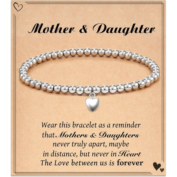 NICKSUN Beaded Bracelets for Women Dainty Heart Bracelet for Women Stretch Bead Ball Bracelet Trendy Jewelry Gifts