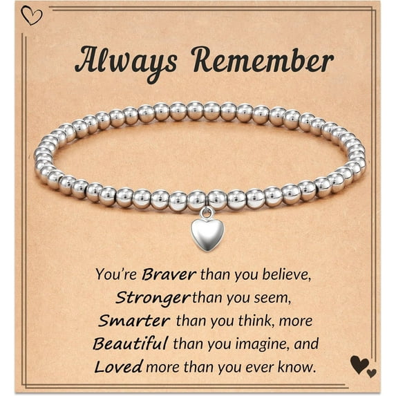 NICKSUN Beaded Bracelets for Women Dainty Heart Bracelet for Women Stretch Bead Ball Bracelet Trendy Jewelry Gifts