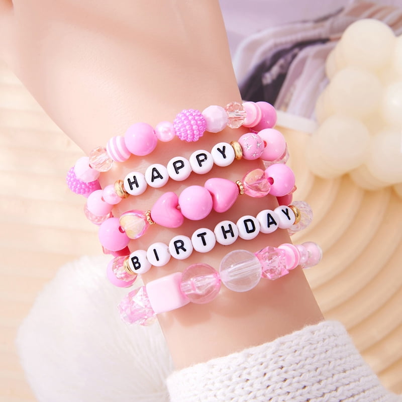 FAERLIIRY Birthday Beaded Bracelets Set - Colorful Heishi Friendship Bracelets Birthday Jewelry Gift