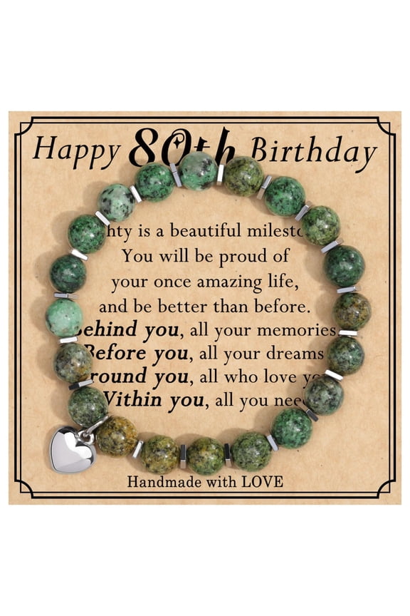 Birthday Gifts for Women, Natural Stone Bracelet With Writable Greeting Cards for Friends Mom Sister Grandma Daughter Wife