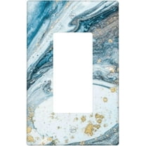 NICKSUN Blue Marble Wall Plate, 1 Gang Rocker Outlet Cover Decorative Switch Plate for Office Home Decor, 4.5 x 2.76 Inch