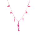 thumbnail image 1 of NICKSUN Boho Ocean Theme Beaded Necklace, 18K Gold Plated Stainless Steel Enamel Fish Starfish Charm Choker, 2 Colors Summer Vacation Beach Clavicle Jewelry for Women, 1 of 5