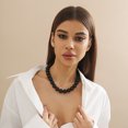 thumbnail image 1 of NICKSUN Bold Chunky Round Acrylic Beaded Choker Necklace for Women, Statement Solid Color Ball Collarbone Necklace, Adjustable Big Bead Collar Necklace (Red & Black Optional), 1 of 5