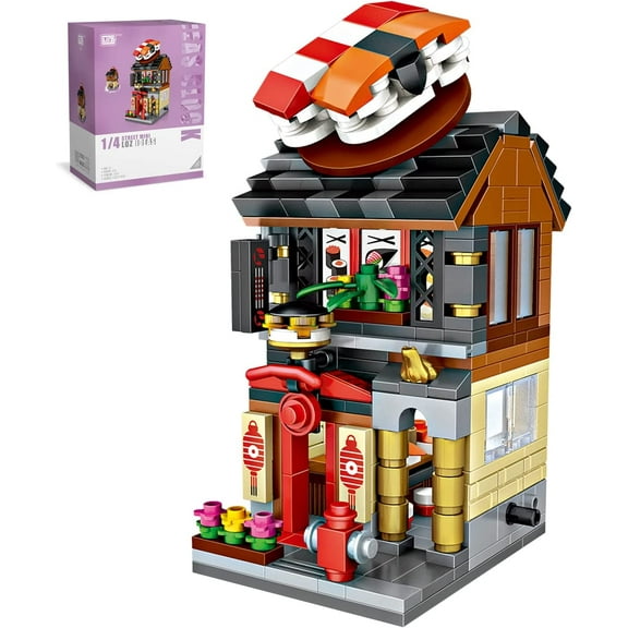 NICKSUN Building Blocks Toys Japanese Street View Mini Bricks Model Set MOC Creative DIY Simulation Architecture Mini Particle Construction Building Toy