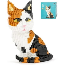 NICKSUN Cartoon Cat Building Blocks for Kids, Mini 3D Tabby Cat Bricks Gift Toy Model Educational Toys Gifts(1300Pcs)