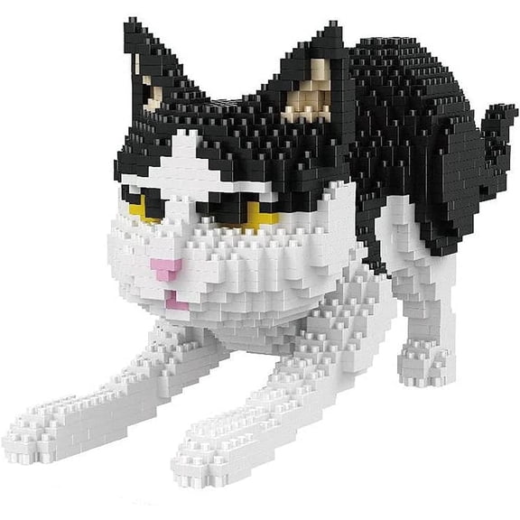 NICKSUN Cartoon Cat Building Blocks for Kids, Mini 3D Tabby Cat Bricks Gift Toy Model Educational Toys Gifts (1390Pcs)