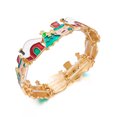 thumbnail image 1 of NICKSUN Christmas Enamel Stretch Bangle Bracelet for Women, Snowman Xmas Tree Sleigh Enamel Statement Bracelet, Festive Holiday Costume Jewelry for Party Christmas Gift Stocking Stuffer, 1 of 7