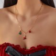 thumbnail image 1 of NICKSUN Christmas Layered Necklace Set with Snowman Pendant, Red Bell Charm, Gold Chain with Beads, 1 of 14