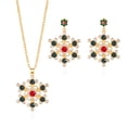 thumbnail image 1 of NICKSUN Christmas Snowflake Rhinestone Jewelry Set for Women, Crystal Pearl Snowflake Pendant Necklace & Dangle Earrings Matching Set, Winter Xmas Holiday Party Accessory Gift, 1 of 4