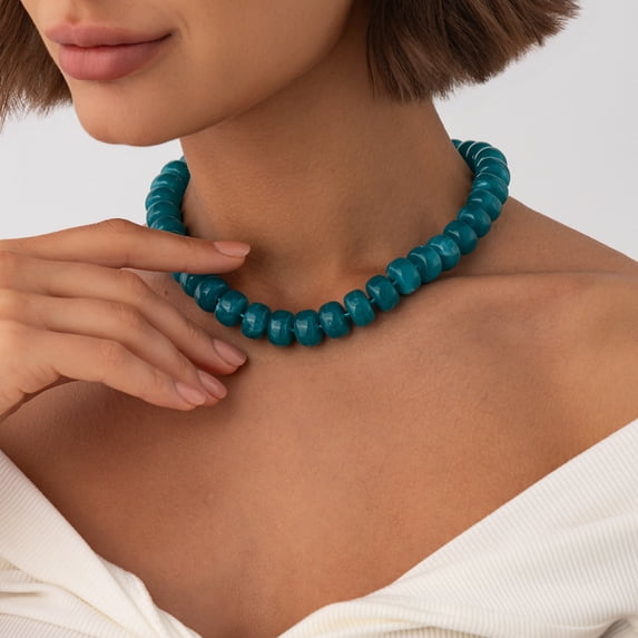 NICKSUN Chunky Beaded Statement Necklace for Women Trendy Colorful Boho Resin Bead Choker Necklaces Summer Handmade Jewelry Gifts Accessories, 14 Colors Available
