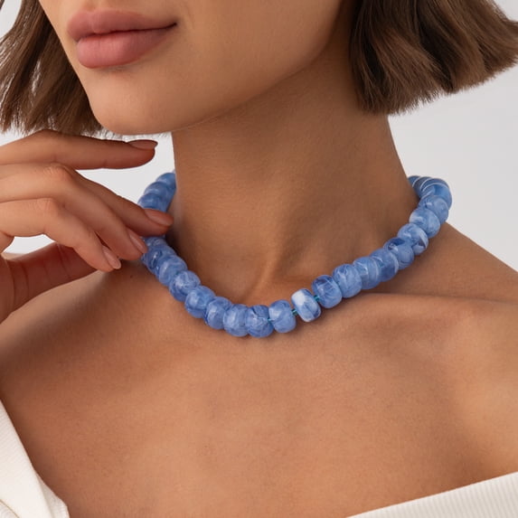 NICKSUN Chunky Beaded Statement Necklace for Women Trendy Colorful Boho Resin Bead Choker Necklaces Summer Handmade Jewelry Gifts Accessories, 14 Colors Available