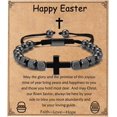thumbnail image 1 of NICKSUN Cross Bracelet Gifts for Boys Men, Adjustable Obsidian Beads Bracelet Christian Religious Bapstim Jewelry Gifts for Son Grandson Teenage Teen Boys, 1 of 6