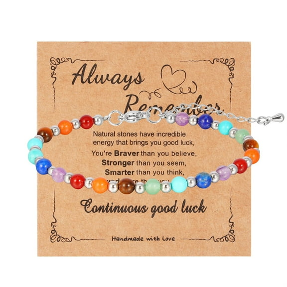 NICKSUN Crystal Beaded Bracelets, Chakra 4mm Natural Stone Beads Bracelets, Gemstone Jewelry Gifts for Women