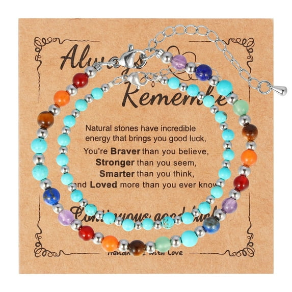 NICKSUN Crystal Beaded Bracelets, Chakra 4mm Natural Stone Beads Bracelets, Gemstone Jewelry Gifts for Women