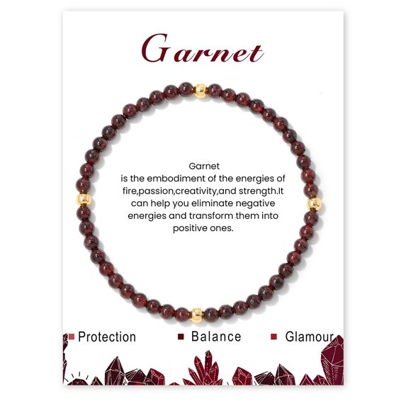 NICKSUN Crystal Bracelets for Women Men - 4MM Natural Stone Gemstone Beaded Bracelet Stretch Beads Bracelets Jewelry