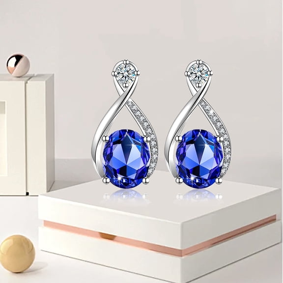 NICKSUN Cubic Zirconia Necklace and Earrings Set for Women 14K White Gold Plated Bridesmaid Jewelry Set for Women Jewellery Gift for Mom Wife Bride Bridesmaid