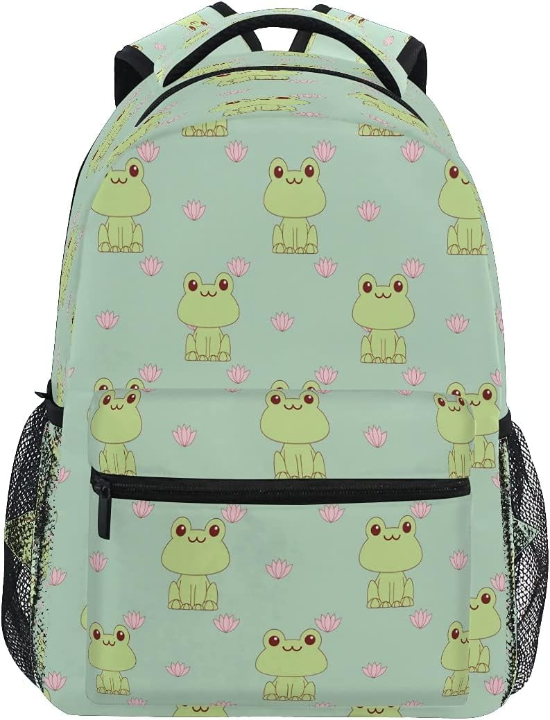 NICKSUN Cute Frog Backpack School Bag Travel Daypack Rucksack for Students Boys Girls, Laptop