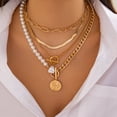 thumbnail image 1 of NICKSUN Dainty Layered Baroque Pearl OT Clasp Necklace for Women,Vintage Paperclip Pearl Chain Choker Necklace Adjustable Beaded Ball Chain Fashion Retro Charm Jewelry, 1 of 14