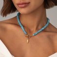thumbnail image 1 of NICKSUN Dopamine Color Disc Beaded Choker with Gold Fish Pendant, Ocean Style OT Toggle Clasp Necklace, 1 of 10