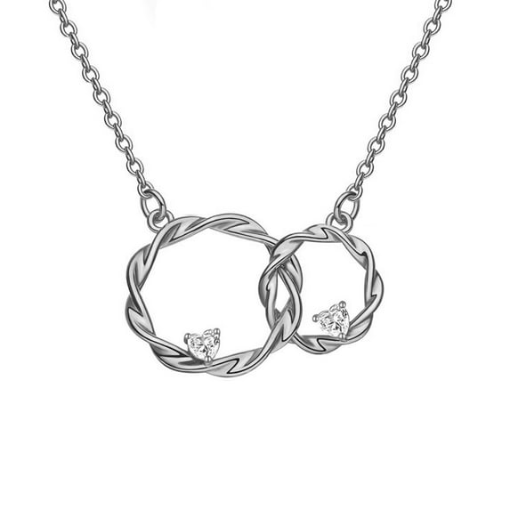 NICKSUN Double Circles Necklace Infinity Interlocking Friendship Sister Mother Daughter Necklace Birthday/Mothers Day/Valentines/Christmas Jewelry Gift for Women