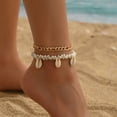 thumbnail image 1 of NICKSUN Gold Ankle Bracelets for Women Waterproof Starfish Shell Charm Anklets Trendy Summer Beach Jewelry, 1 of 7