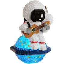 NICKSUN Guitarist Astronaut Mini Building Blocks for Teens and Adults, Space Micro Building Kits Toys with Led Lighting Kit Gifts - Compatible with Nano(1423 Pieces)