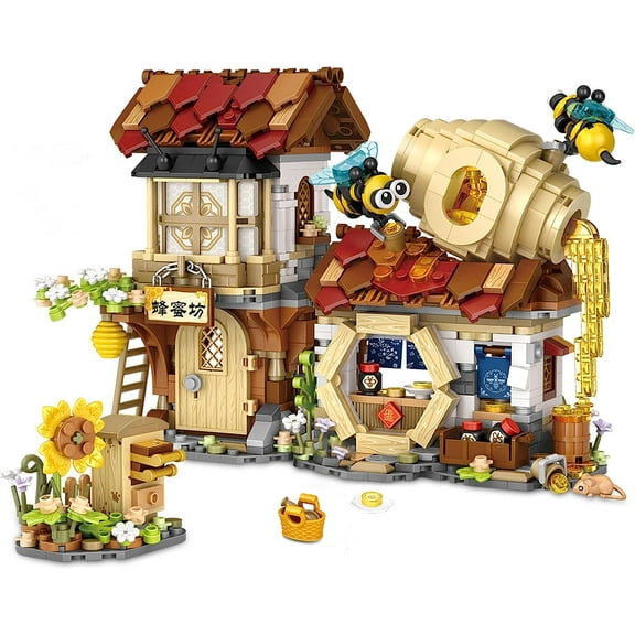 NICKSUN Honey Workshop Mini Building Blocks, MOC Creative Toys Model Set, 1242PCS Simulation Architecture Construction Toy for Boys Girls