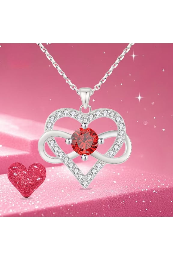 Infinity Heart Necklace for Women, Cubic Zirconia Pendant Gift for Girlfriend Wife Mom - Anniversary Valentine's Day Birthday Present with Elegant Gift Box