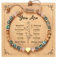 thumbnail image 1 of NICKSUN Inspirational Gifts for Women Birthday - Healing Natural Stone Bracelets, Thinking of You Get Well Soon Gifts for Women Friend Sister, 1 of 13