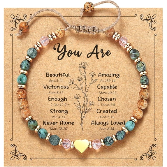 NICKSUN Inspirational Gifts for Women Birthday - Healing Natural Stone Bracelets, Thinking of You Get Well Soon Gifts for Women Friend Sister