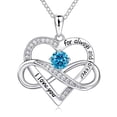 thumbnail image 1 of NICKSUN Love Heart Necklaces for Women, Infinite Heart Birthstone Pendant Necklace, Anniversary Birthday Gifts for Wife Mom, Rose Gold Plated Necklace for Valentine's Mothers Day, 1 of 19