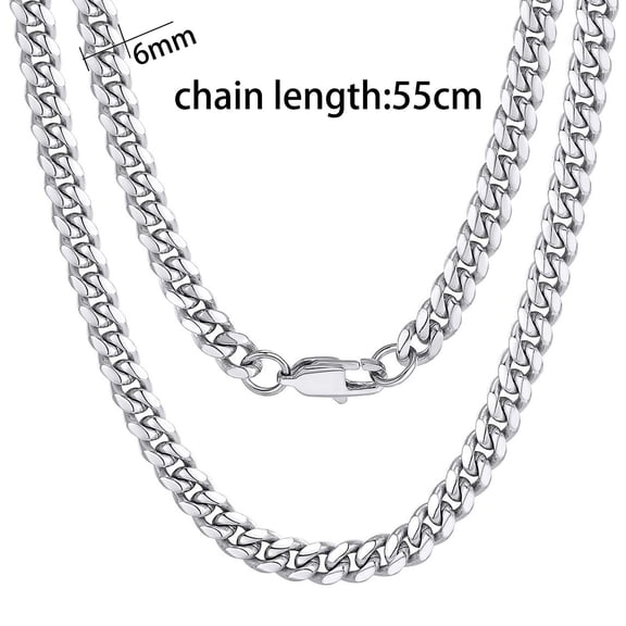 NICKSUN Men Cuban Link Chain Necklace, Stainless Steel Choker, 18K Gold Plated Necklaces for Male Women, 6/8/10mm Width