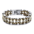 thumbnail image 1 of NICKSUN Mens Stainless Steel Motorcycle Biker Chain Heavy Bracelet Rock Link Wristband, 1 of 5