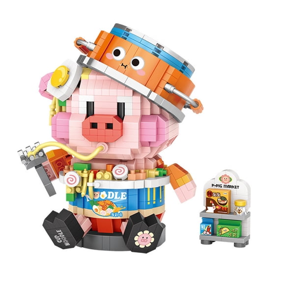 NICKSUN Mini Building Block Set Noodles Piggy Building Brick Kit Toy Home Decor (1070pieces)
