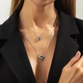 thumbnail image 1 of NICKSUN Minimalist Multi-Layer Beaded Chain Necklace, Dainty Silver Stackable Choker with Black Acrylic Gem Pendant, 1 of 8