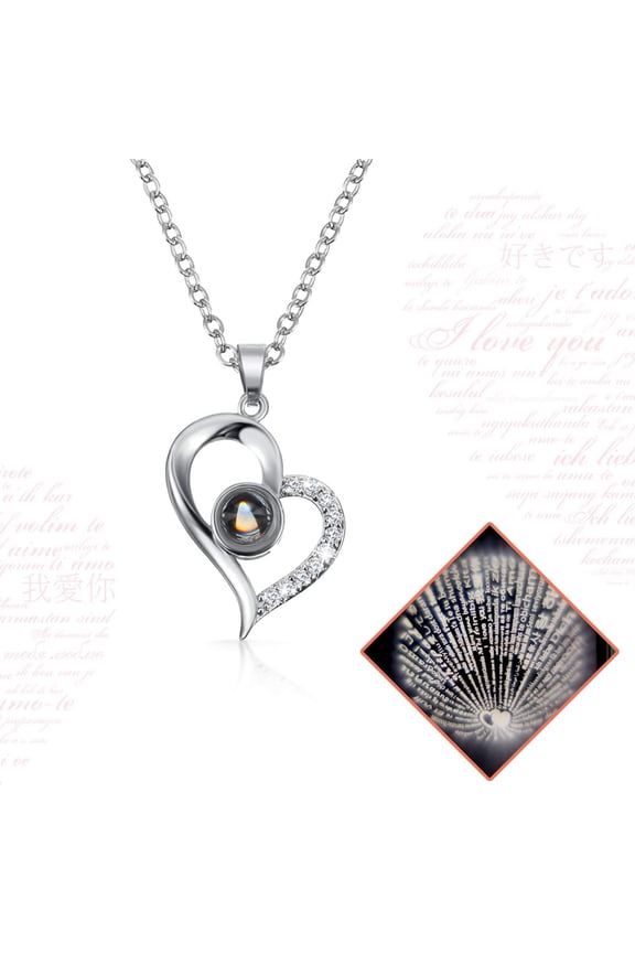 Preserved Rose with Necklace Heart I Love You in 100 Languages Birthday Gift for Her Mom Girlfriend Wife Grandma Romantic Anniversary Mother's Day Gift Box for Women