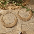 thumbnail image 1 of NICKSUN Raffia Flower Earrings, Raffia Straw Wrapped Flower Drop Dangle Earrings Summer Tropical Beach Jewelry, 1 of 8