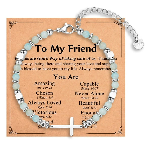 NICKSUN Religious Cross Bracelet for Women, Christian Gifts for Daughter Granddaughter Sister in Christ Friend Niece on Birthday Christmas Easter Valentines Day Graduation