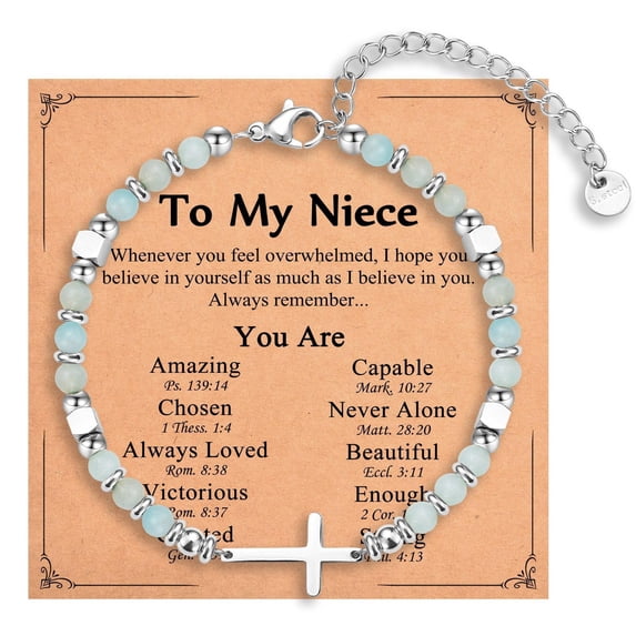 NICKSUN Religious Cross Bracelet for Women, Christian Gifts for Daughter Granddaughter Sister in Christ Friend Niece on Birthday Christmas Easter Valentines Day Graduation