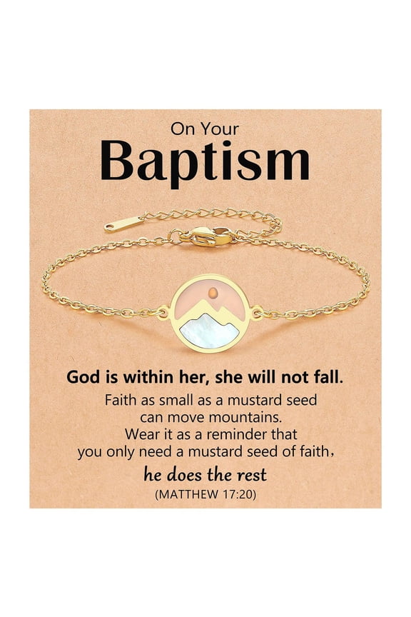 Silver/Gold Move Mountains-Mustard Seed Link Bracelet Catholic Christian Easter Christmas Birthday Gifts for Women Her